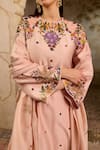 Buy_RICHA AHLUWALIA_Blush Chanderi , Cotton, Embroidery, Mughal Floral Zardozi Kurta Set 