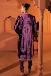 Shop_RICHA AHLUWALIA_Purple Velvet, Silk, Cotton, Organza Embroidery, Zari, Dori And Zardozi Kurta Set _at_Aza_Fashions