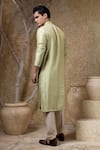 Shop_Darshika Menswear_Green Viscose, Silk Embroidery Kurta Set _at_Aza_Fashions