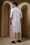Shop_Darshika Menswear_Ivory Silk Embroidery Hand Kurta Set _at_Aza_Fashions