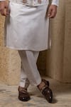 Darshika Menswear_Off White Silk, Cotton Beads, Sequins, Embroidery Embellished Bundi And Kurta Set _Online_at_Aza_Fashions