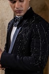 Shop Darshika Menswear Black Suiting Beads, Embroidery Wines Embellished Tuxedo Set Online at Aza Fashions Shop_Darshika Menswear_Black Suiting Beads, Embroidery Wines Embellished Tuxedo Set _Online_at_Aza_Fashions