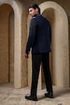 Shop_Darshika Menswear_Blue Suiting Beads Embellished Tuxedo Set _at_Aza_Fashions