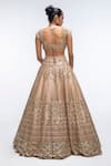 Shop_Mirroir_Gold Silk Organza, Net Sequins, Embroidery, Scallop Embellished Lehenga Set _at_Aza_Fashions