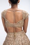 Buy_Mirroir_Gold Silk Organza, Net Sequins, Embroidery, Scallop Embellished Lehenga Set _Online_at_Aza_Fashions