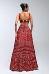 Shop_Mirroir_Red Silk Organza, Net Sequins, Beads, Tassels Sweetheart Embroidered Lehenga Set _at_Aza_Fashions