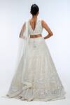 Shop_Mirroir_Ivory Silk Organza, Georgette Embroidery, Sequins, Beads Deep Lehenga Set _at_Aza_Fashions