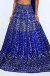 Mirroir_Blue Silk Organza, Net Sequins, Beads, Embroidery, Metallic Crystal Lehenga Set _Online_at_Aza_Fashions