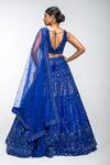 Shop_Mirroir_Blue Silk Organza, Net Sequins, Beads, Embroidery, Metallic Crystal Lehenga Set _at_Aza_Fashions