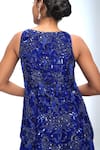 Buy_Mirroir_Sapphire Viscose, Crepe Sequins, Beads, Embroidery V-neck Top And Sharara Set _Online_at_Aza_Fashions