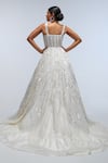 Shop_Mirroir_Ivory Silk Organza Sequins, Beads Sweetheart Moonwave Embellished Corset Gown _at_Aza_Fashions