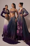 Jyoti Sachdev Iyer_Blue Chanderi Silk Embroidery, Sequins, Beads, Metallic Lehenga With Blouse _at_Aza_Fashions