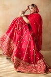 Gulabo Jaipur_Red Chanderi Embroidery, Zari, Sequins Mashoor Lehenga Set _at_Aza_Fashions