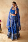 Shop_Gulabo Jaipur_Blue Chanderi Embroidery, Sequins, Zari Mashoor Lehenga Set _at_Aza_Fashions