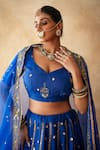 Buy_Gulabo Jaipur_Blue Chanderi Embroidery, Sequins, Zari Mashoor Lehenga Set _Online_at_Aza_Fashions
