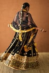 Shop_Gulabo Jaipur_Black Chanderi Metallic Thread, Embroidery, Tassels Devika Lehenga Set _at_Aza_Fashions