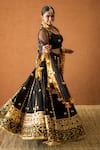 Shop_Gulabo Jaipur_Black Chanderi Metallic Thread, Embroidery, Tassels Devika Lehenga Set _Online_at_Aza_Fashions
