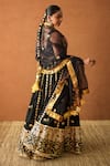 Buy_Gulabo Jaipur_Black Chanderi Metallic Thread, Embroidery, Tassels Devika Lehenga Set 