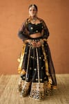 Buy_Gulabo Jaipur_Black Chanderi Metallic Thread, Embroidery, Tassels Devika Lehenga Set _at_Aza_Fashions