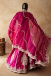 Shop_Gulabo Jaipur_Fuchsia Chanderi, Net Embroidery, Zari, Sequins Rani Bridal Lehenga Set _at_Aza_Fashions