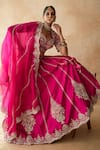 Buy_Gulabo Jaipur_Fuchsia Chanderi, Net Embroidery, Zari, Sequins Rani Bridal Lehenga Set _Online_at_Aza_Fashions