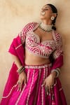 Shop_Gulabo Jaipur_Fuchsia Chanderi, Net Embroidery, Zari, Sequins Rani Bridal Lehenga Set _Online_at_Aza_Fashions