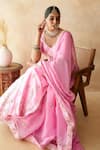Buy_Gulabo Jaipur_Pink Tussar, Satin Zari, Sequins, Embroidery Usma Lehenga Set _Online_at_Aza_Fashions