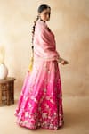 Buy_Gulabo Jaipur_Pink Tussar, Satin, Net Embroidery, Zari, Sequins Aishwarya Peach Lehenga Set 