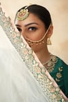 Buy_Gulabo Jaipur_Emerald Green Tussar, Satin Embroidery, Zari Umrao Lehenga Set _Online_at_Aza_Fashions