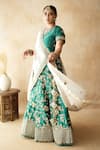 Shop_Gulabo Jaipur_Emerald Green Tussar, Satin Embroidery, Zari Umrao Lehenga Set _Online_at_Aza_Fashions