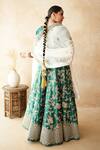 Shop_Gulabo Jaipur_Emerald Green Tussar, Satin Embroidery, Zari Umrao Lehenga Set _at_Aza_Fashions