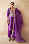 Buy Gulabo Jaipur Purple Chanderi Embroidery, Sequins, Mirrors Square Tara Straight Kurta Set at Aza Fashions Buy_Gulabo Jaipur_Purple Chanderi Embroidery, Sequins, Mirrors Square Tara Straight Kurta Set _at_Aza_Fashions