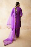 Shop Gulabo Jaipur Purple Chanderi Embroidery, Sequins, Mirrors Square Tara Straight Kurta Set at Aza Fashions Shop_Gulabo Jaipur_Purple Chanderi Embroidery, Sequins, Mirrors Square Tara Straight Kurta Set _at_Aza_Fashions