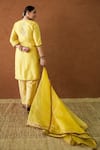 Shop_Gulabo Jaipur_Yellow Chanderi, Organza Embroidery, Sequins, Mirrors Tara Straight Kurta Set _at_Aza_Fashions