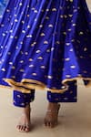 Gulabo Jaipur_Blue Chanderi, Cotton, Organza Gota Patti, Zari, Sitara Anarkali Set _Online_at_Aza_Fashions