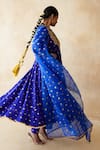 Buy_Gulabo Jaipur_Blue Chanderi, Cotton, Organza Gota Patti, Zari, Sitara Anarkali Set _Online_at_Aza_Fashions