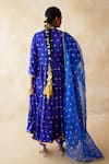 Shop_Gulabo Jaipur_Blue Chanderi, Cotton, Organza Gota Patti, Zari, Sitara Anarkali Set _at_Aza_Fashions