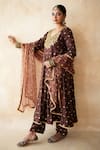 Buy_Gulabo Jaipur_Brown Chanderi, Cotton, Organza Gota Patti, Zari, Sitara Anarkali Set 