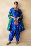 Buy Gulabo Jaipur Blue Chanderi Embroidery, Lace Round Neck Riza Anarkali Set at Aza Fashions Buy_Gulabo Jaipur_Blue Chanderi Embroidery, Lace Round Neck Riza Anarkali Set _at_Aza_Fashions