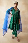 Buy Gulabo Jaipur Green Chanderi Embroidery, Lace Round Neck Riza Anarkali Set at Aza Fashions Buy_Gulabo Jaipur_Green Chanderi Embroidery, Lace Round Neck Riza Anarkali Set _at_Aza_Fashions