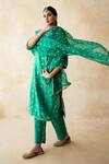 Shop Gulabo Jaipur Green Chanderi Embroidery, Lace, Sequins Round Neck Meera Straight Kurta Set Online at Aza Fashions Shop_Gulabo Jaipur_Green Chanderi Embroidery, Lace, Sequins Round Neck Meera Straight Kurta Set _Online_at_Aza_Fashions