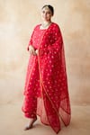Gulabo Jaipur Red Chanderi Embroidery, Zari, Lace, Metallic Thread Meera Straight Kurta Set Online at Aza Fashions Gulabo Jaipur_Red Chanderi Embroidery, Zari, Lace, Metallic Thread Meera Straight Kurta Set _Online_at_Aza_Fashions