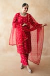 Shop Gulabo Jaipur Red Chanderi Embroidery, Zari, Lace, Metallic Thread Meera Straight Kurta Set Online at Aza Fashions Shop_Gulabo Jaipur_Red Chanderi Embroidery, Zari, Lace, Metallic Thread Meera Straight Kurta Set _Online_at_Aza_Fashions