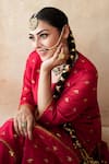 Gulabo Jaipur Red Chanderi Embroidery, Zari, Lace, Metallic Thread Meera Straight Kurta Set at Aza Fashions Gulabo Jaipur_Red Chanderi Embroidery, Zari, Lace, Metallic Thread Meera Straight Kurta Set _at_Aza_Fashions
