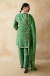 Shop Gulabo Jaipur Green Chanderi Embroidery, Sequins, Lace Round Neck Rani Straight Kurta Set at Aza Fashions Shop_Gulabo Jaipur_Green Chanderi Embroidery, Sequins, Lace Round Neck Rani Straight Kurta Set _at_Aza_Fashions