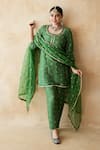 Buy Gulabo Jaipur Green Chanderi Embroidery, Sequins, Lace Round Neck Rani Straight Kurta Set at Aza Fashions Buy_Gulabo Jaipur_Green Chanderi Embroidery, Sequins, Lace Round Neck Rani Straight Kurta Set _at_Aza_Fashions