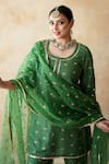 Buy Gulabo Jaipur Green Chanderi Embroidery, Sequins, Lace Round Neck Rani Straight Kurta Set Buy_Gulabo Jaipur_Green Chanderi Embroidery, Sequins, Lace Round Neck Rani Straight Kurta Set
