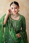 Shop Gulabo Jaipur Green Chanderi Embroidery, Sequins, Lace Round Neck Rani Straight Kurta Set Shop_Gulabo Jaipur_Green Chanderi Embroidery, Sequins, Lace Round Neck Rani Straight Kurta Set