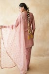 Shop Gulabo Jaipur Pink Chanderi Embroidery, Lace Round Neck Rani Straight Kurta Set at Aza Fashions Shop_Gulabo Jaipur_Pink Chanderi Embroidery, Lace Round Neck Rani Straight Kurta Set _at_Aza_Fashions