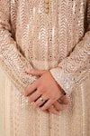 Shop_Menero_Cream Silk, Cotton Sequins, Cut Work Embroidered Kurta And Pant Set _Online_at_Aza_Fashions